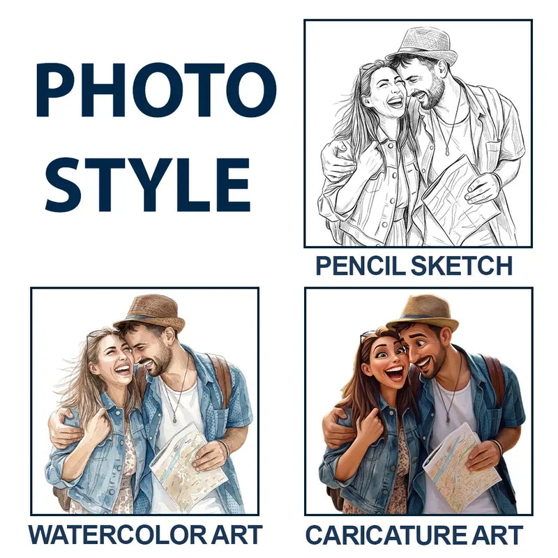 Custom Photo, Art Design, Summer, Gift For Couples, Top Market, Romantic, Photo - Watercolor - Remove BG - Custom Photo Realistic Watercolor Art Our Adventures Couple - Personalized Ticket Memory Box