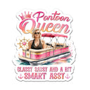 Art Design,Pontoon,Gift For Bestie,Playful,Summer,Photo - Watercolor - Remove BG - Custom Photo Realistic Watercolor Art Pontoon Queens Classy Sassy - Personalized Magnet