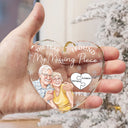 Art Design,Christmas,Romantic,Gift For Couples,Photo - Watercolor - Remove BG - Custom Photo Realistic Watercolor Art The Year I Found My Missing Piece Couples - Personalized Heart Shaped Glass Ornament