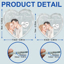 Art Design,Christmas,Romantic,Gift For Couples,Photo - Watercolor - Remove BG - Custom Photo Realistic Watercolor Art The Year I Found My Missing Piece Couples - Personalized Heart Shaped Glass Ornament
