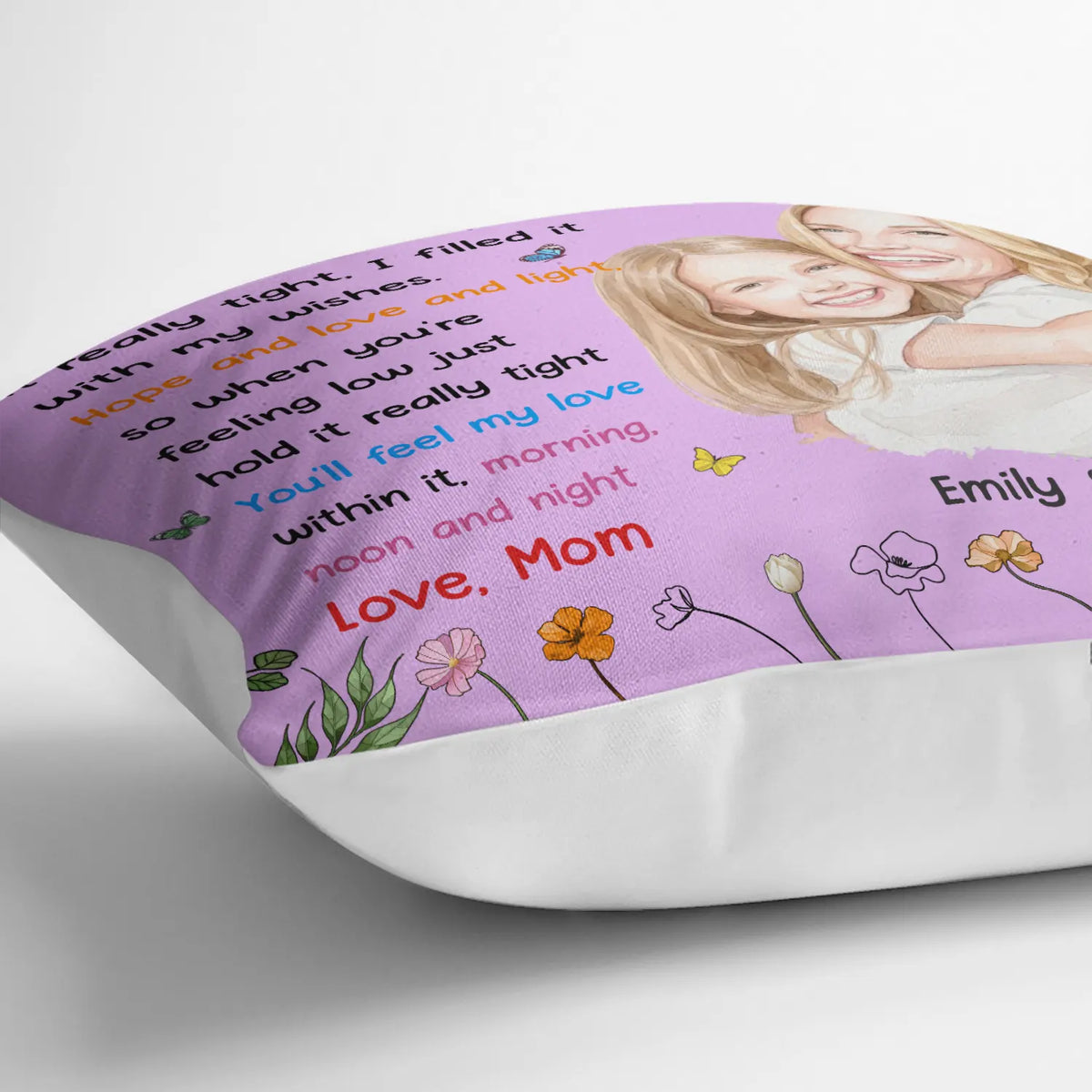 Art Design,Gift For Grandchildren,Christmas,Gift For Grandkids,Gift For Grandma,Cozy,Grandma - Grandkids,Photo - Watercolor - Remove BG - Custom Photo Realistic Watercolor Art To My Granddaughter - Personalized Pillow
