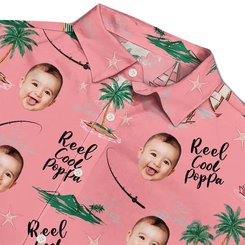 Gift For Men,Gift For Father,Gift For Grandpa - Custom Photo Reel Cool Dad - Personalized Hawaiian Shirt