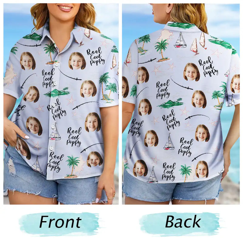 Gift For Men,Gift For Father,Gift For Grandpa - Custom Photo Reel Cool Dad - Personalized Hawaiian Shirt