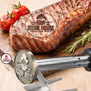 Happy, Gift For Yourself, Gift For Women, Gift For Men, Grilling - Custom Photo Restaurant Logo, Personal Brand Logo - Personalized Grilling Branding Stamp