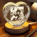 Gift For Bestie,Old Best friends,Gift For Sisters,Happy - Custom Photo Right In The Throat Bestie - Personalized Crystal Heart Shaped Lamp