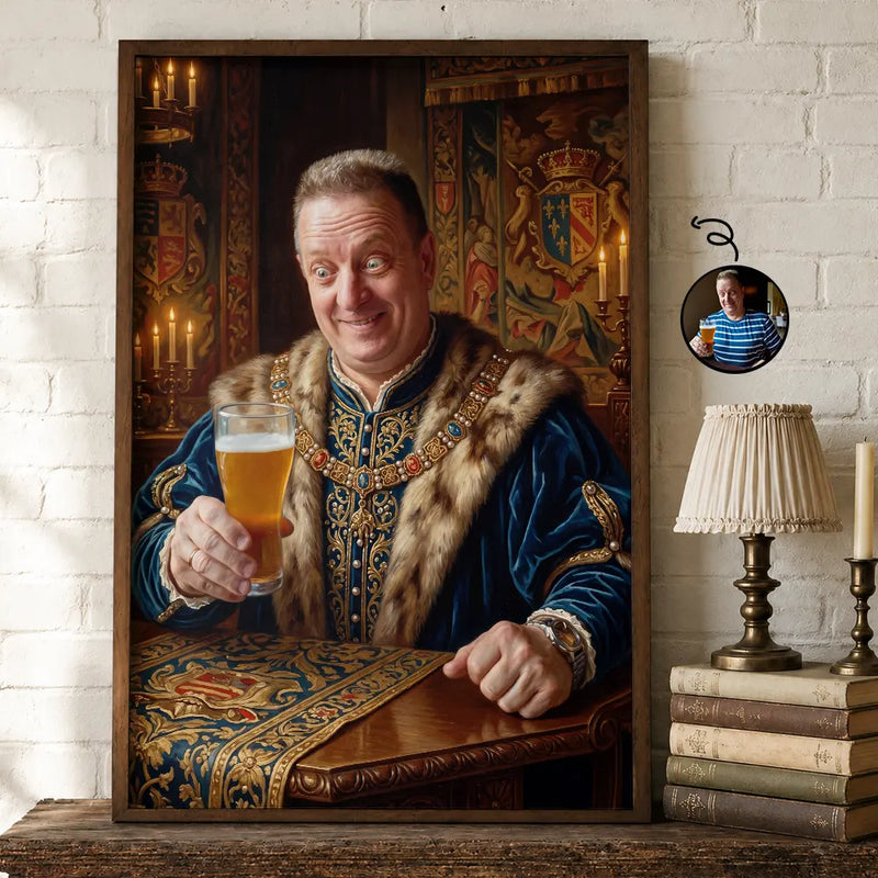 Custom Photo Royal Funny Portrait Dad GrandPa Family - Personalized Poster