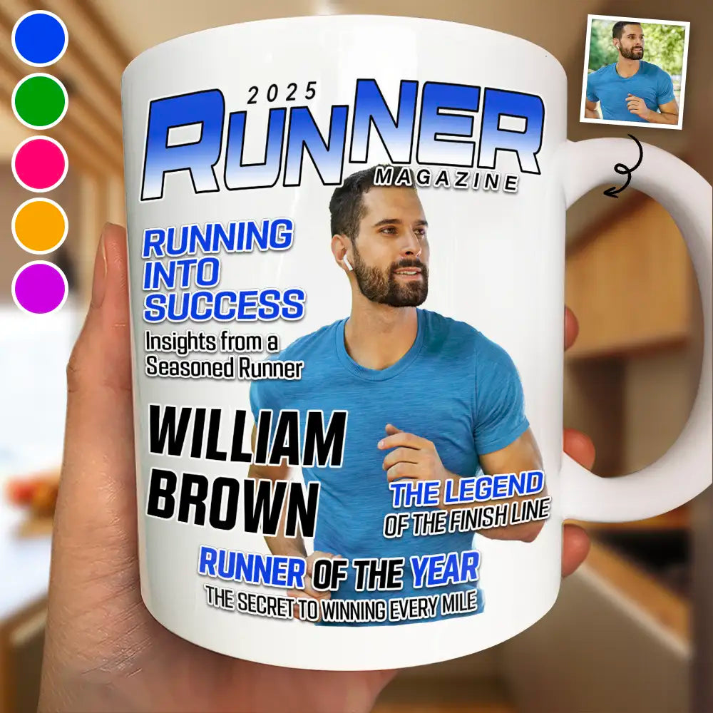 Custom Photo Runner Magazine - Personalized Mug