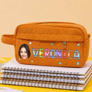 Back To School, Custom Photo, Gift For Kids, Confident, Cut-Face Photo - Custom Photo School Kids' Back To School - Personalized Corduroy Pencil Case