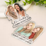 Custom Photo, Art Design, Gift For Bestie, Humorous, Photo - Semi Realistic Portrait - Custom Photo Semi Realistic Portrait Besties Forever - Personalized Acrylic Magnet