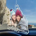 Art Design,Gift For Bestie,Humorous,Photo - Semi Realistic Portrait - Custom Photo Semi Realistic Portrait Besties Forever - Personalized Acrylic Car Hanger