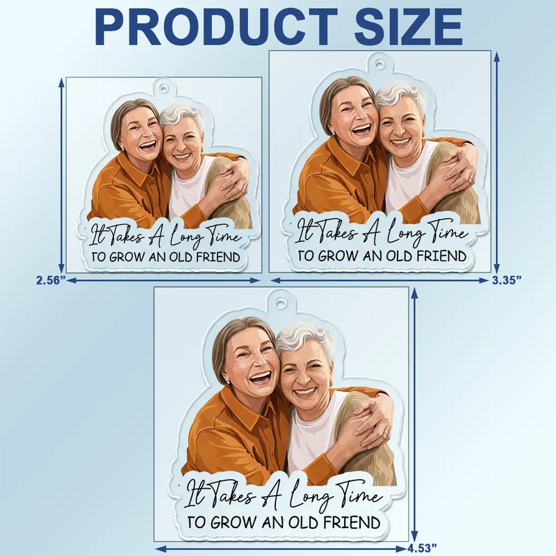 Art Design,Gift For Bestie,Humorous,Photo - Semi Realistic Portrait - Custom Photo Semi Realistic Portrait Besties Forever - Personalized Acrylic Car Hanger