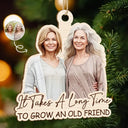 Art Design,Gift For Bestie,Christmas,Photo - Semi Realistic Portrait,Happy - Custom Photo Semi Realistic Portrait Besties Forever - Personalized Custom Shaped Wooden Ornament