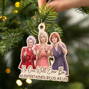 Art Design,Gift For Bestie,Christmas,Photo - Semi Realistic Portrait,Happy - Custom Photo Semi Realistic Portrait Besties Forever - Personalized Custom Shaped Wooden Ornament