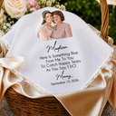 Art Design,Sentimental,Gift For Children,Gift For Daughter,Wedding,Photo - Semi Realistic Portrait,Custom Text - Custom Photo Semi Realistic Portrait Blue Wedding Bride Daughter - Personalized Handkerchief