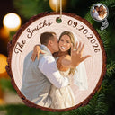 Art Design,Christmas,Married Couple,Gift For Couples,Photo - Semi Realistic Portrait,Happy - Custom Photo Semi Realistic Portrait Couple Romantic Portrait - Personalized Custom Shaped Wooden Ornament