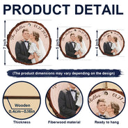 Art Design,Christmas,Married Couple,Gift For Couples,Photo - Semi Realistic Portrait,Happy - Custom Photo Semi Realistic Portrait Couple Romantic Portrait - Personalized Custom Shaped Wooden Ornament