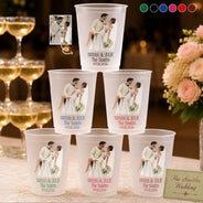 Gift For Couples, Married Couple, Custom Photo, Art Design, Wedding, Romantic, Photo - Semi Realistic Portrait - Custom Photo Semi Realistic Portrait Couples Wedding Engaged Bachelor Party - Personalized Frosted Cups