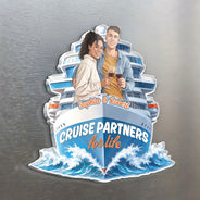 Top Market,Art Design,Cruising,Summer,Gift For Couples,Photo - Semi Realistic Portrait,Happy - Custom Photo Semi Realistic Portrait Cruise Partners For Life - Personalized Acrylic Magnet
