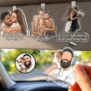 Custom Photo, Art Design, Family, Adorable, Photo - Semi Realistic Portrait - Custom Photo Semi Realistic Portrait Family Couple Pet Lovers Portrait - Personalized Custom Shaped Acrylic Car Visor Clip