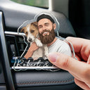 Art Design, Custom Photo, Romantic, Gift For Couples, Photo - Semi Realistic Portrait - Custom Photo Semi Realistic Portrait Family Couple Pet Lovers Portrait - Personalized Acrylic Car Vent Clip