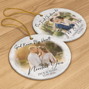 Art Design,Christmas,Married Couple,Romantic,Gift For Couples,Photo - Semi Realistic Portrait - Custom Photo Semi Realistic Portrait First Christmas As Mr & Mrs Couples - Personalized Circle Ceramic Ornament
