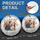Art Design, Christmas, Married Couple, Romantic, Gift For Couples, Photo - Semi Realistic Portrait - Custom Photo Semi Realistic Portrait First Christmas As Mr & Mrs Couples - Personalized Glass Ornament
