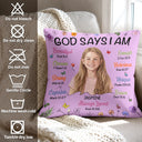 Art Design,Confident,Christmas,Gift For Yourself,Photo - Semi Realistic Portrait - Custom Photo Semi Realistic Portrait God Says I Am - Personalized Pillow