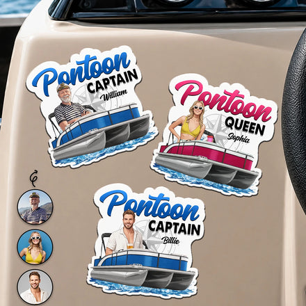 Custom Photo Semi Realistic Portrait Pontoon Captain Queen - Personalized Magnet