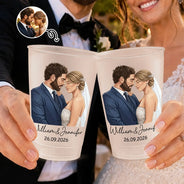 Custom Photo, Art Design, Gift For Couples, Romantic, Photo - Semi Realistic Portrait - Custom Photo Semi Realistic Portrait Romantic Couple - Personalized Frosted Cups