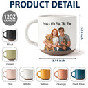 Custom Photo, Art Design, Top Market, Gift For Couples, Pet Couple, Pet Lovers, Adorable, Photo - Semi Realistic Portrait - Custom Photo Semi Realistic Portrait You & Me And The Dogs Cats - Personalized Pottery Mug