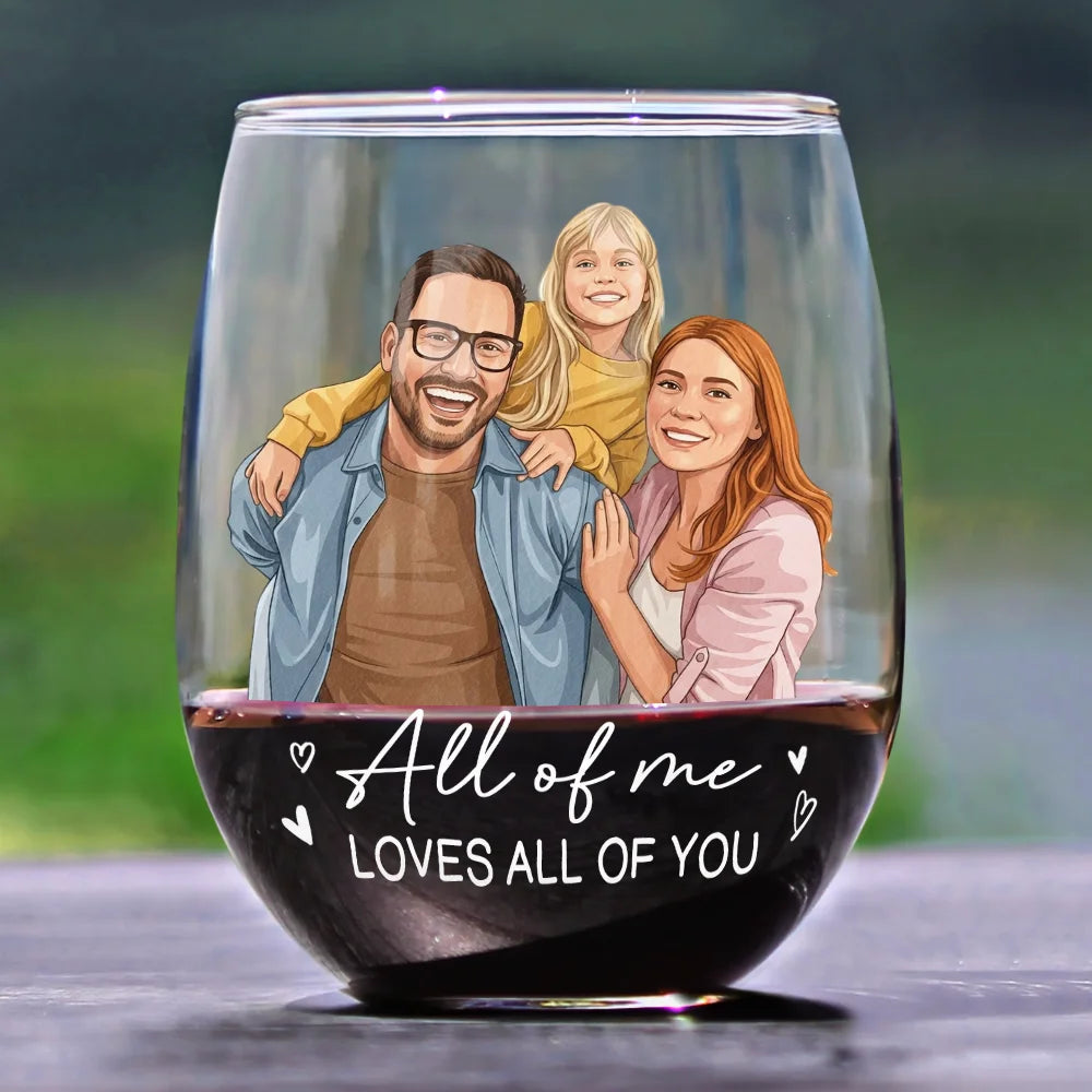 Custom Photo, Art Design, Gift For Couples, Romantic, Photo - Semi Realistic Portrait - Custom Photo Semi Realistic Portrait You & Me We Got This - Personalized Stemless Wine Glass