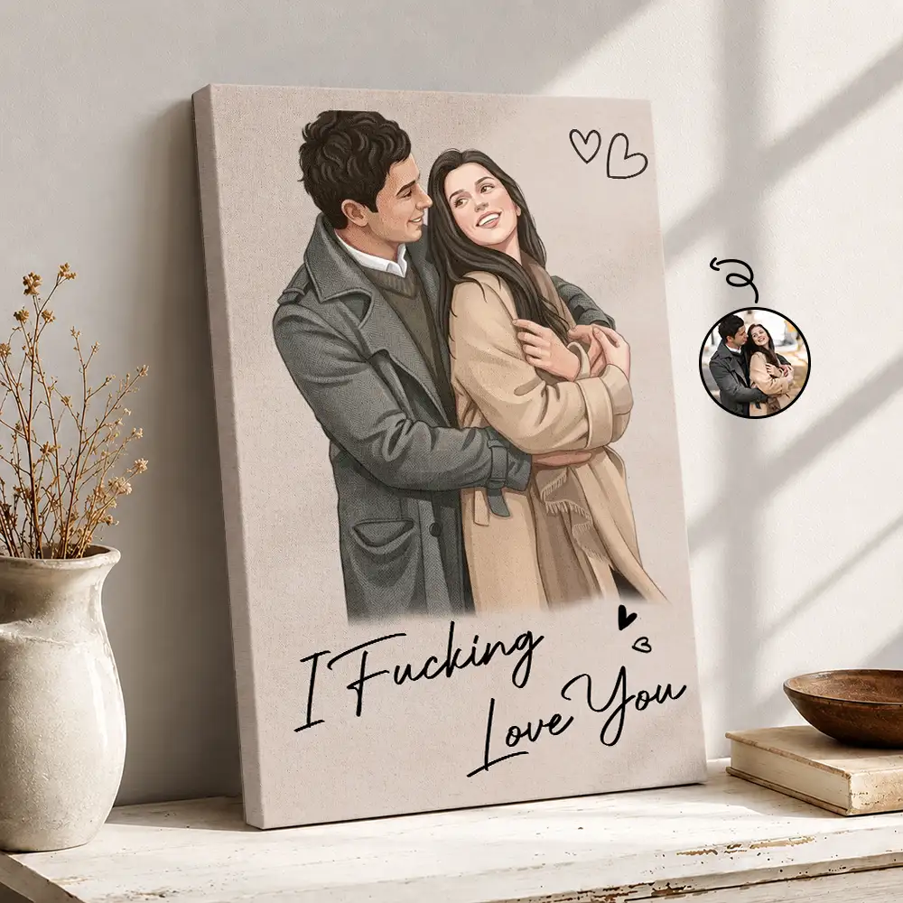 Custom Photo, Art Design, Gift For Couples, Romantic, Photo - Semi Realistic Portrait - Custom Photo Semi Realistic Portrait You & Me We Got This - Personalized Poster