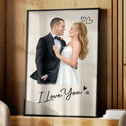 Custom Photo, Art Design, Gift For Couples, Romantic, Photo - Semi Realistic Portrait - Custom Photo Semi Realistic Portrait You & Me We Got This - Personalized Poster
