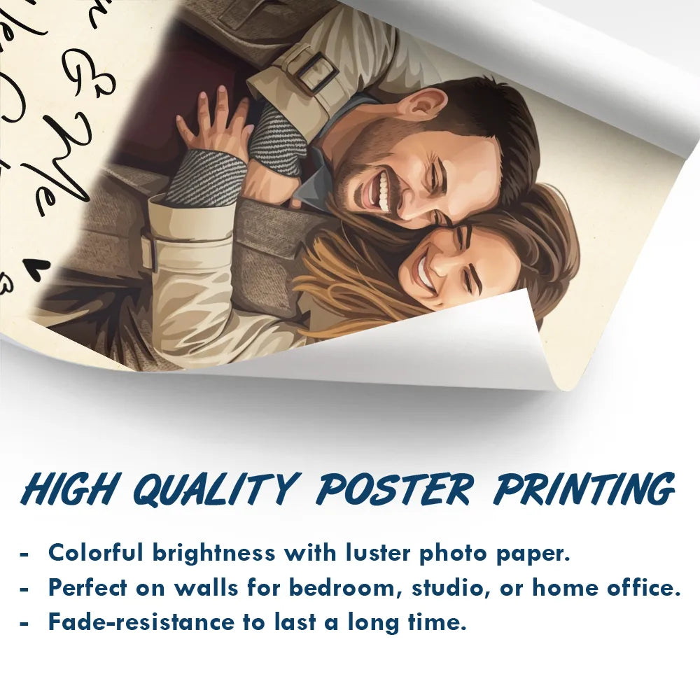 Custom Photo, Art Design, Gift For Couples, Romantic, Photo - Semi Realistic Portrait - Custom Photo Semi Realistic Portrait You & Me We Got This - Personalized Poster