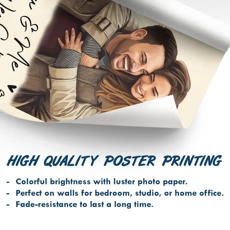 Custom Photo, Art Design, Gift For Couples, Romantic, Photo - Semi Realistic Portrait - Custom Photo Semi Realistic Portrait You & Me We Got This - Personalized Poster