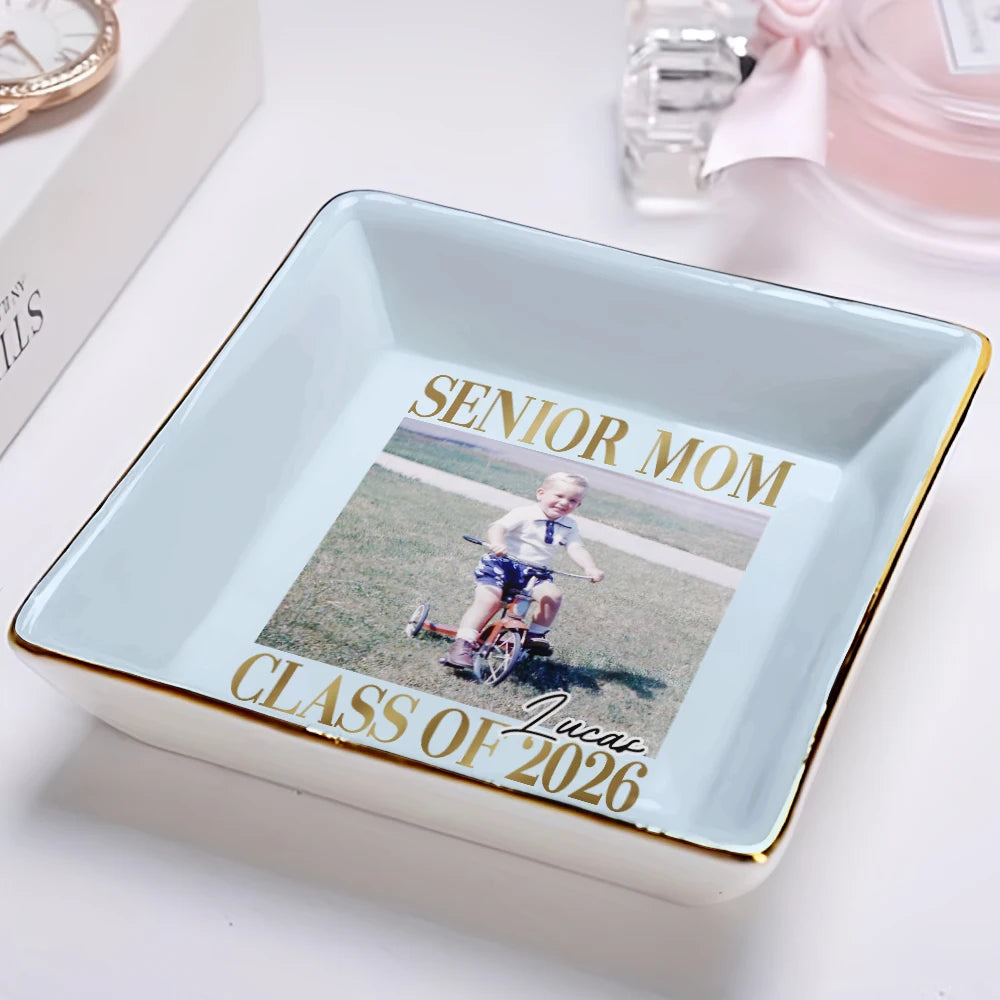 Graduation,Gift For Mother,Gift For Yourself,Gift For Women,Happy,Photo - Custom Photo Senior Mom Graduation - Personalized Ring Dish