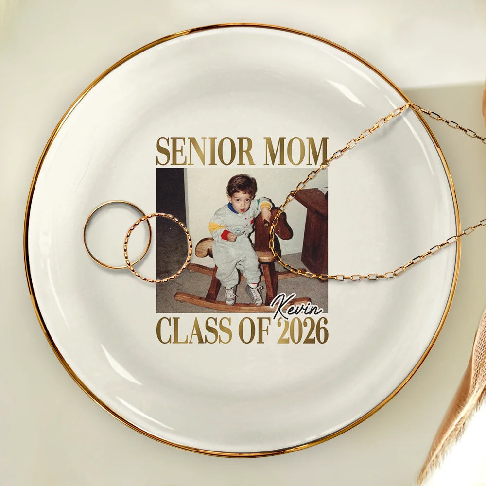 Graduation,Gift For Mother,Gift For Yourself,Gift For Women,Happy,Photo - Custom Photo Senior Mom Graduation - Personalized Ring Dish
