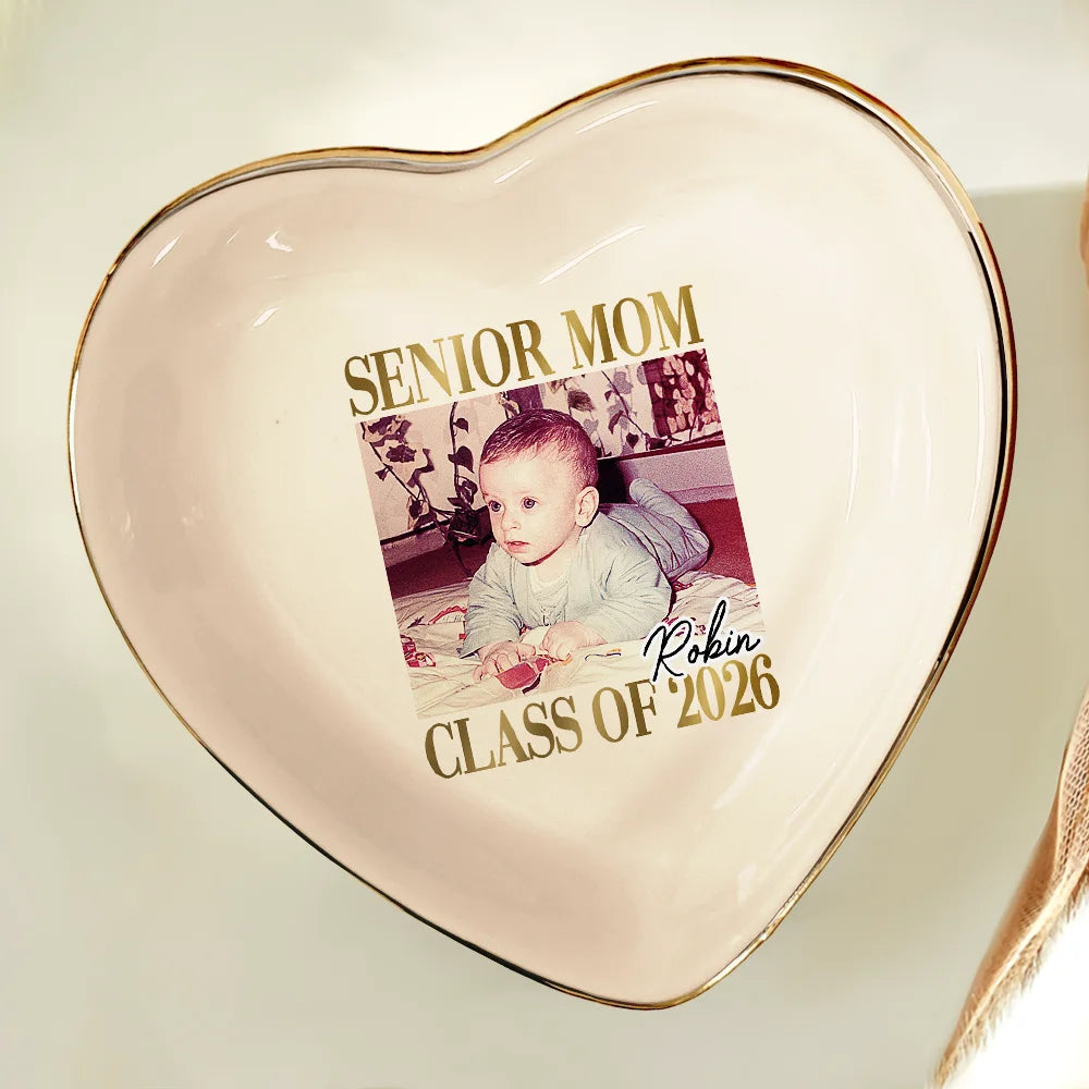 Graduation,Gift For Mother,Gift For Yourself,Gift For Women,Happy,Photo - Custom Photo Senior Mom Graduation - Personalized Ring Dish