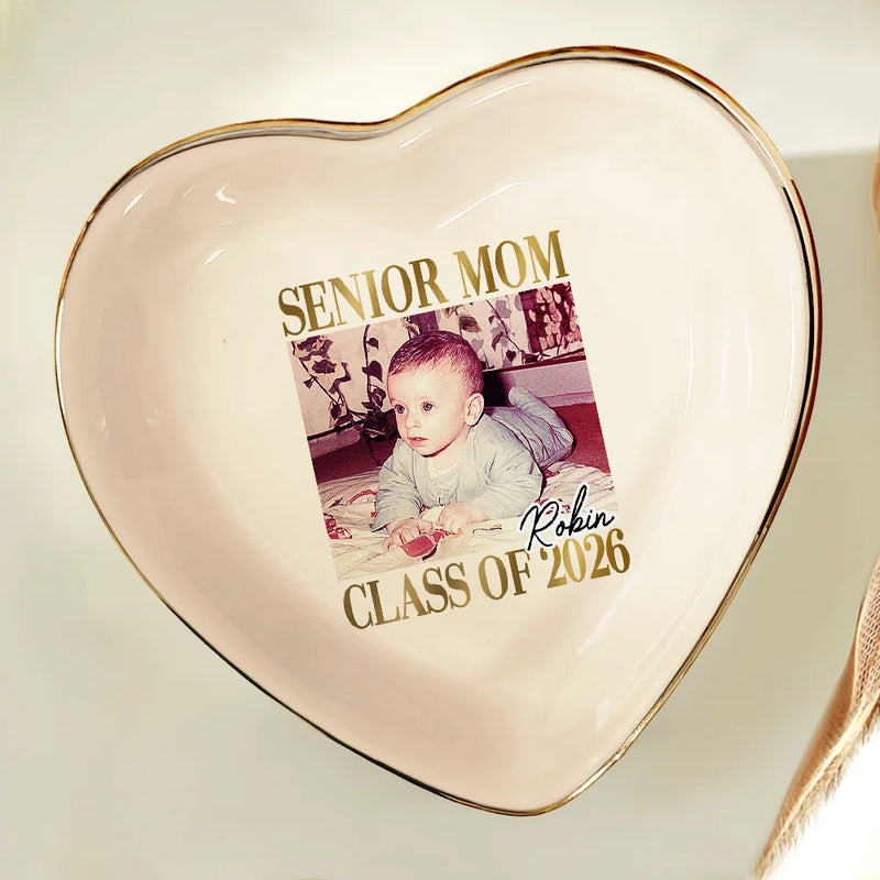 Graduation,Gift For Mother,Gift For Yourself,Gift For Women,Happy,Photo - Custom Photo Senior Mom Graduation - Personalized Ring Dish