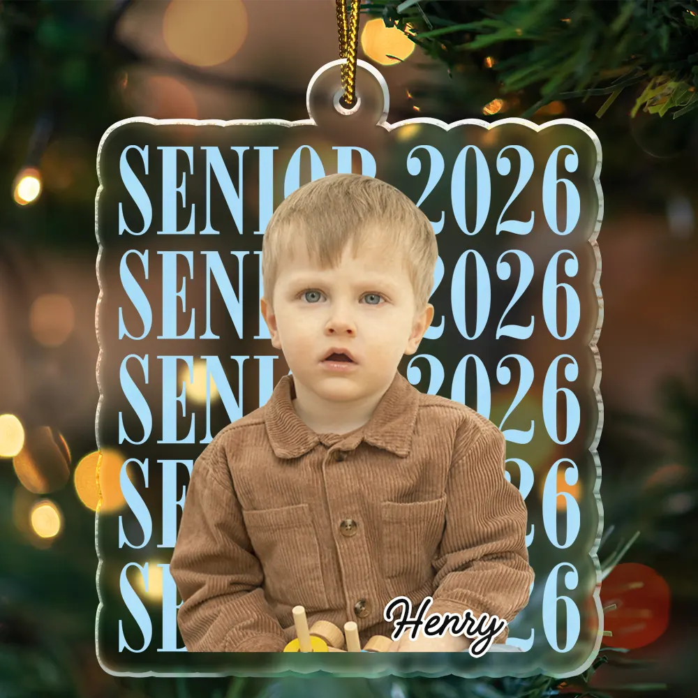 Christmas,Proud,Custom Photo,Graduation,Gift For Yourself,Remove BG Photo - Custom Photo Senior Vintage Portrait - Personalized Custom Shaped Acrylic Ornament