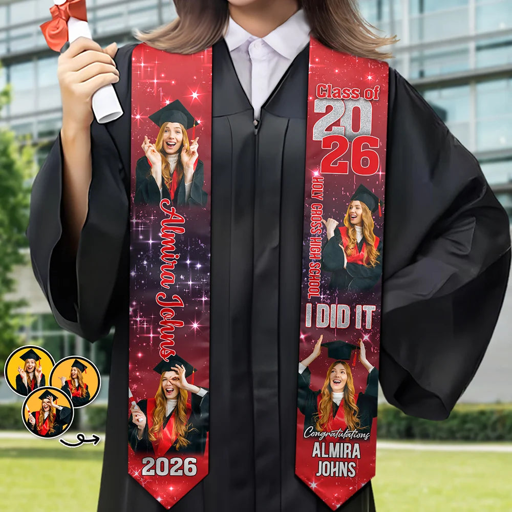 Custom Photo She Believed She Could So She Did - Personalized Stoles