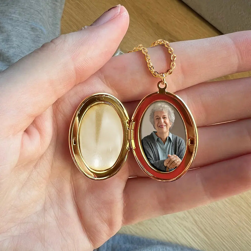 Custom Photo,Gift For Yourself,Gift For Women,Happy - Custom Photo Simple Initial Necklace - Personalized Locket Necklace