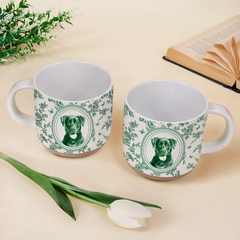 Art Design,Cozy,Pet Lovers,Photo - Porcelain Art Style - Custom Photo Single-Color Watercolor Dog Cat Pet Pet Portrait - Personalized Pottery Mug