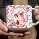Art Design,Cozy,Pet Lovers,Photo - Porcelain Art Style - Custom Photo Single-Color Watercolor Dog Cat Pet Pet Portrait - Personalized Pottery Mug