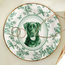Art Design,Gift For Children,Gift For Mother,Mom - Daughter (Adult),Gift For Daughter,Photo - Porcelain Art Style,Happy - Custom Photo Single-Color Watercolor Mother Daughter Dog Cat Family - Personalized Ring Dish