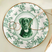 Art Design,Gift For Children,Gift For Mother,Mom - Daughter (Adult),Gift For Daughter,Photo - Porcelain Art Style,Happy - Custom Photo Single-Color Watercolor Mother Daughter Dog Cat Family - Personalized Ring Dish