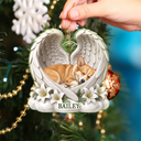 Art Design,Sentimental,Christmas,Pet Lovers,Photo - Sleeping Dog Cat Baby - Custom Photo Sleeping Angel Dog Cat Angel Wings Memorial - Personalized Custom Shaped Acrylic Ornament