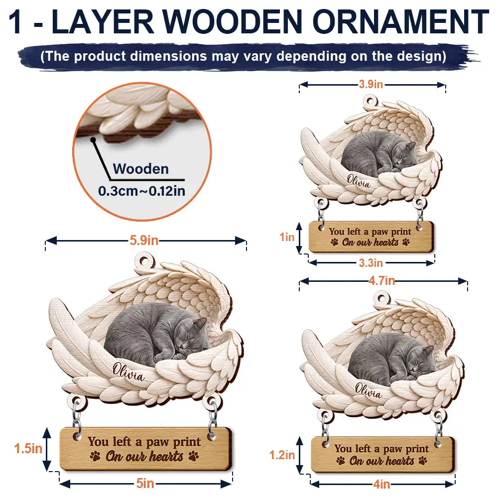 Top Market,Art Design,Healing,Christmas,Pet Memorial,Pet Lovers,Memorial,Photo - Sleeping Dog Cat Baby - Custom Photo Sleeping Angel I Loved You Your Whole Life Dog Cat Pet Memorial - Personalized Wooden Ornament With Tag