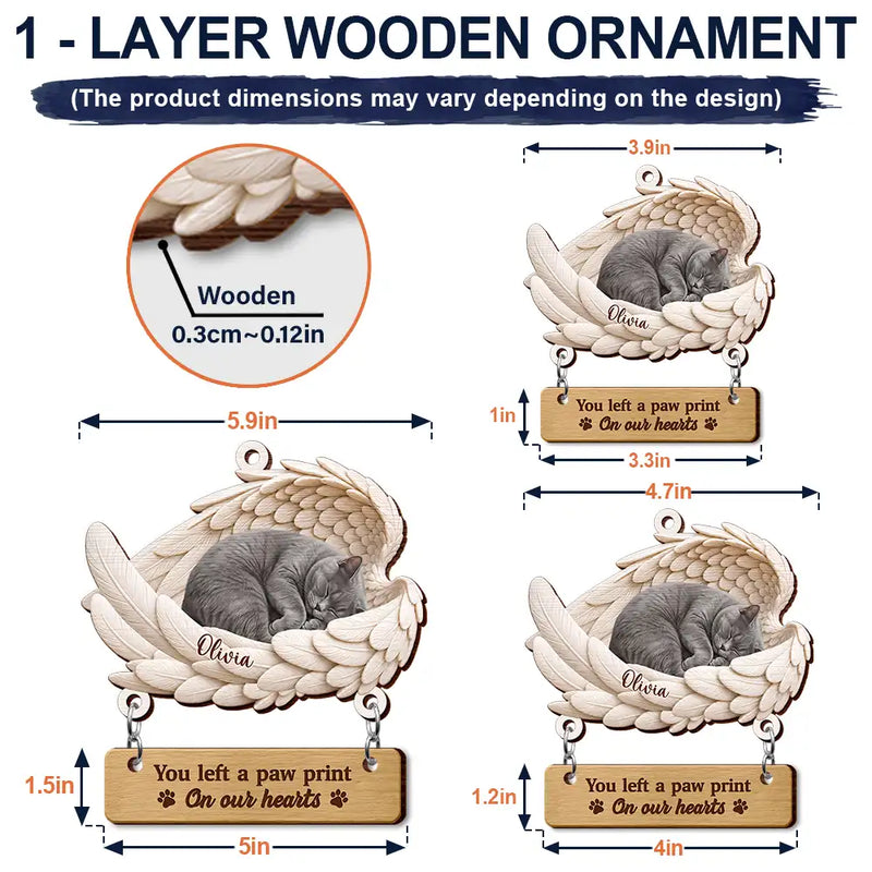 Top Market,Art Design,Healing,Christmas,Pet Memorial,Pet Lovers,Memorial,Photo - Sleeping Dog Cat Baby - Custom Photo Sleeping Angel I Loved You Your Whole Life Dog Cat Pet Memorial - Personalized Wooden Ornament With Tag