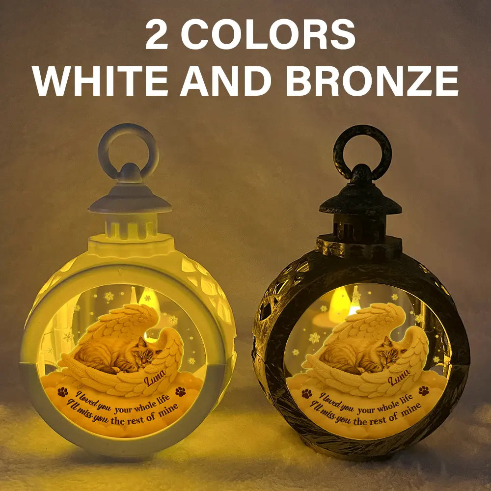 Art Design,Sentimental,Christmas,Pet Lovers,Memorial,Photo - Sleeping Dog Cat Baby - Custom Photo Sleeping Angel Your Wings Were Ready Dog Pet Lovers Memorial - Personalized Candlelight Lantern Ornament